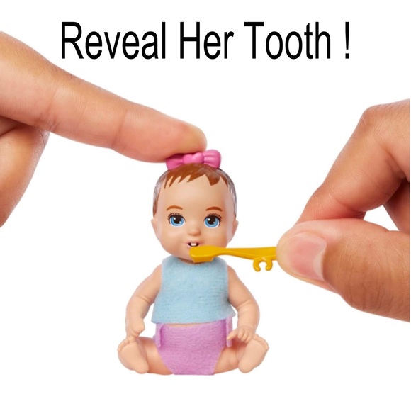 Barbie Skipper Babysitter First Tooth Baby Doll And Accessories - Picture 3 of 6